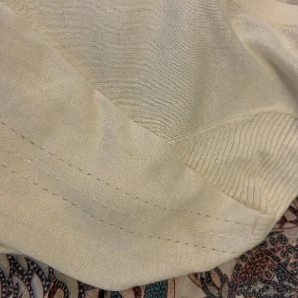 Lilly Pulitzer Cashmere Cotton Silk Blend Cardigan Sweater - Color: Coconut - Picture 4 of 7